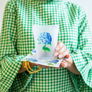 In Stock WH Paper Cocktail Napkins | Hydrangeas Stripe