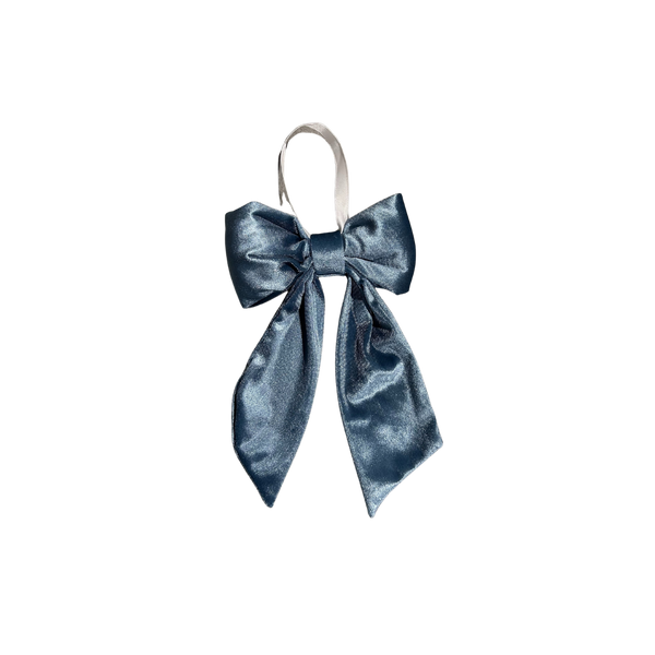 Dusty Blue Velvet Holiday Bows: Small