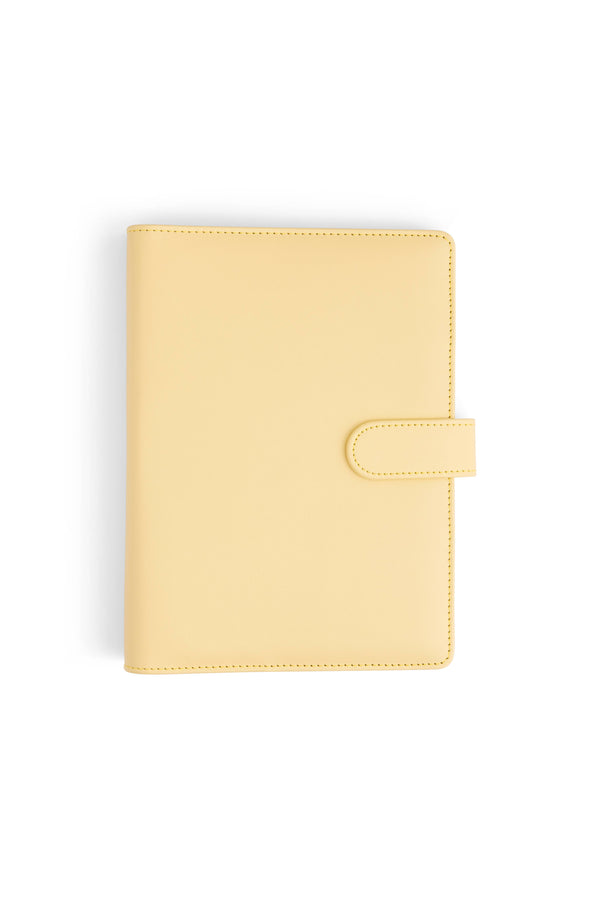 A5 Binder: 6 Hole with Elastic Pen Holder & Magnetic Closure: Yellow