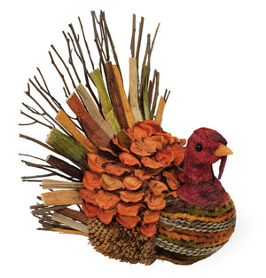 9.5" Twig & Weave Turkey Fall Autumn Thanksgiving