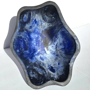 Organic Shape Resin Bowl - Entryway Catchall - Medium Size: Tiger