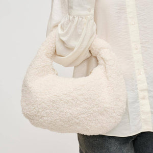 Charlene Sherpa Shearling Shoulder Bag: Tan