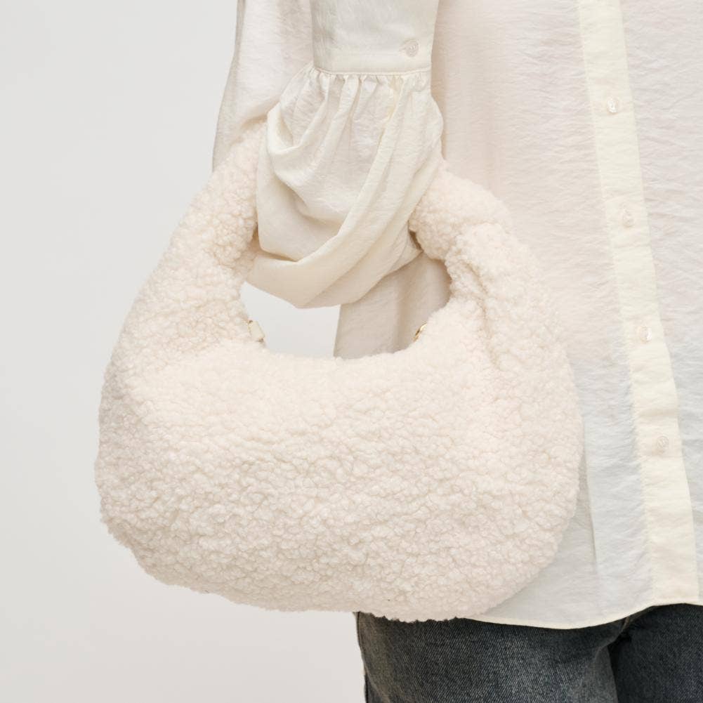 Charlene Sherpa Shearling Shoulder Bag: Ivory