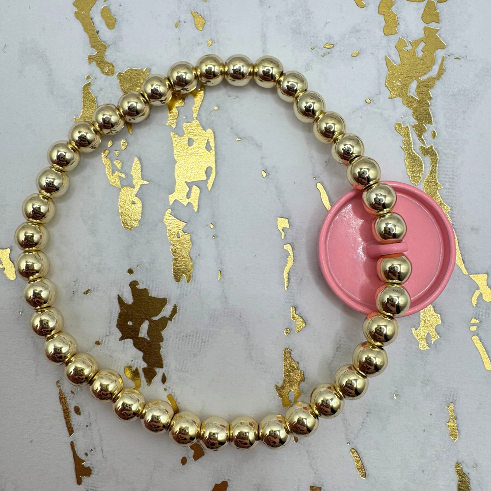 14K GF 5mm Beaded Bracelet: 7"