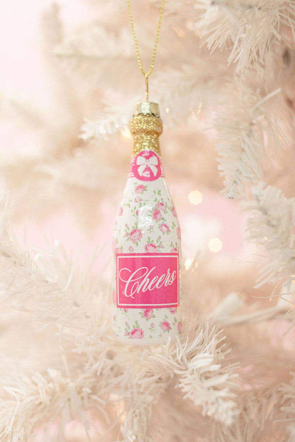 Champagne Christmas Ornament - Floral Fizz
