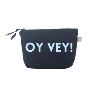 Navy Makeup Bag - Light Blue Matte OY VEY!