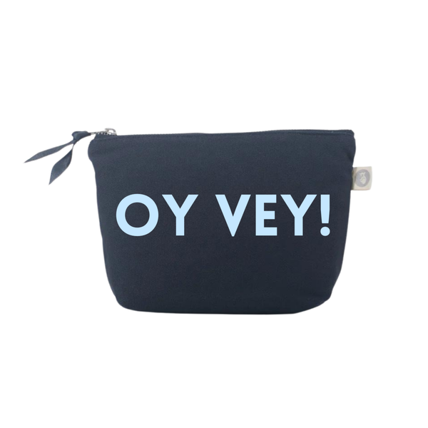 Navy Makeup Bag - Light Blue Matte OY VEY!