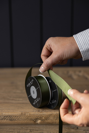 Ribbon Forest Green Satin Holiday Decor: Small