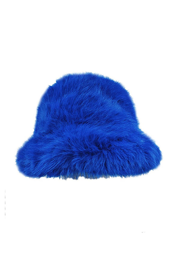 Fuzzy Faux Fur Bucket Hat: Black or Tan