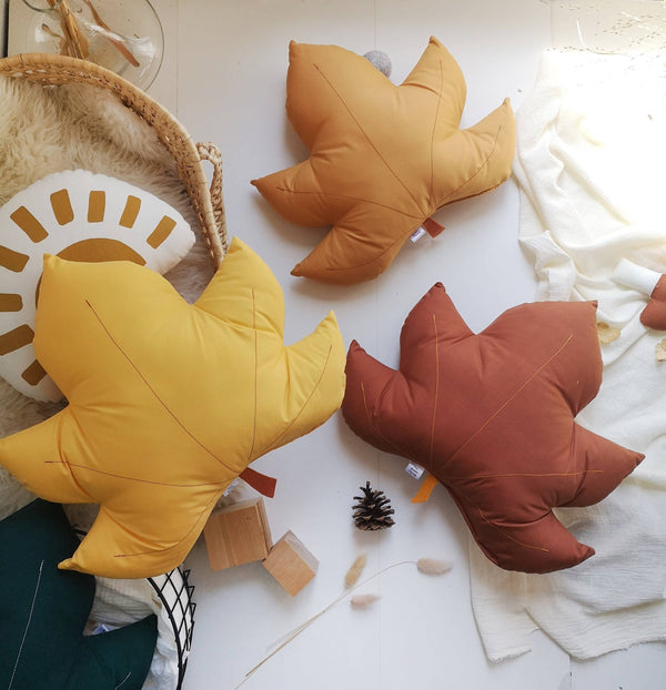 Maple Leaf Pillow | Dark Amber Rust