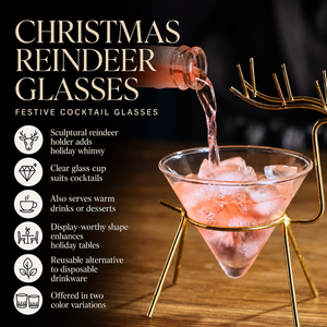 Reindeer Cocktail Glasses: Black