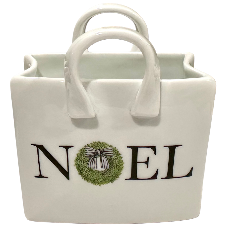 Christmas Holiday boxwood Noel Shopping Tote, Small