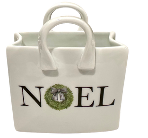 Christmas Holiday boxwood Noel Shopping Tote, Small