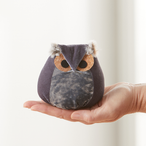 Velvet Owl Shelf Sitter - Bronze, Teal & Taupe