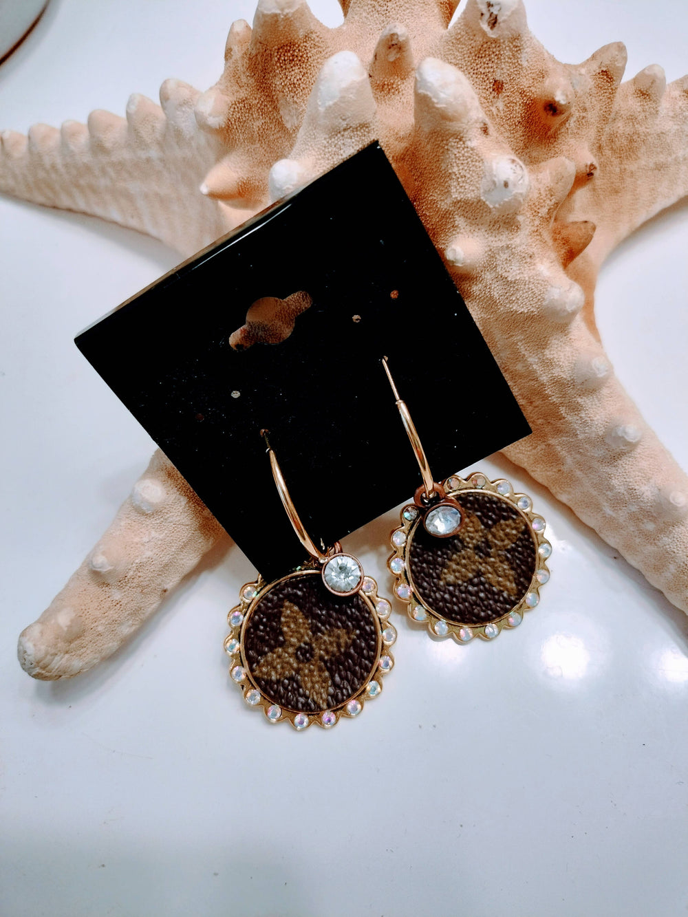 Upcycled gold hoop earrings