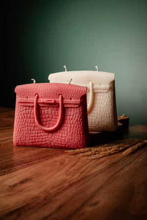 Luxury Bag - Huge Handbag Purse Candle/ Holiday Spice in Green