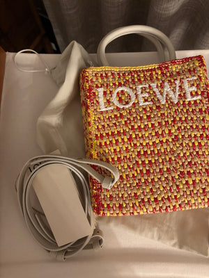 Loewe A5 Raffia Tote – Multicolour (New with Strap & Tags)