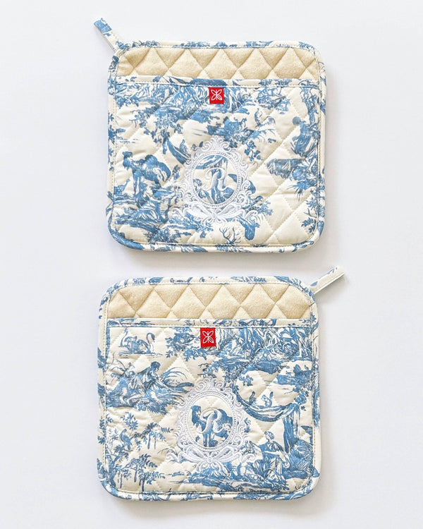 French Toile de Jouy POT HOLDER, each