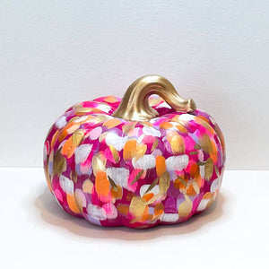 Large Pink Abstract Pumpkin|Jessica Reynolds Art