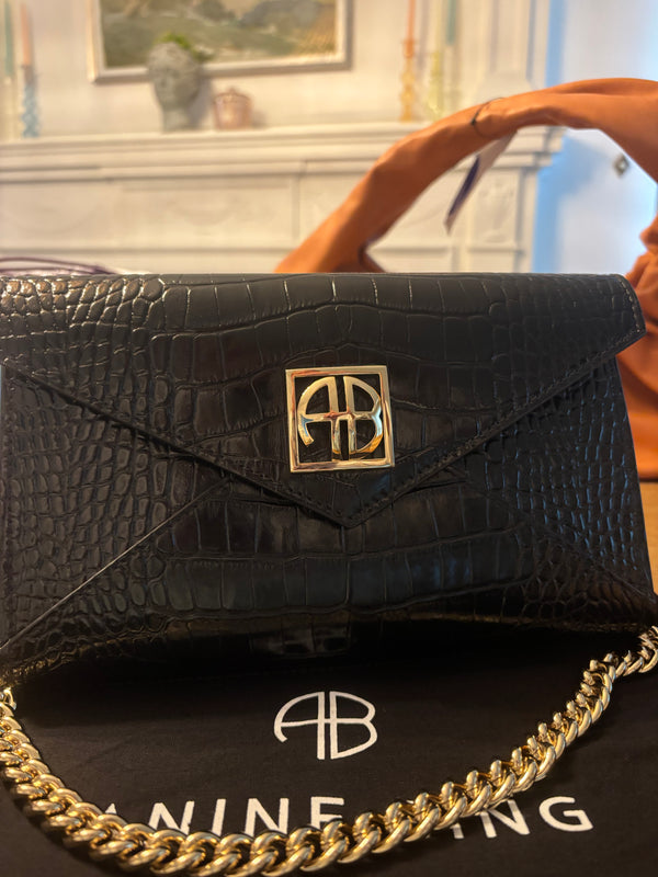 Annie Bing Black Small Elly Clutch Bag NWT