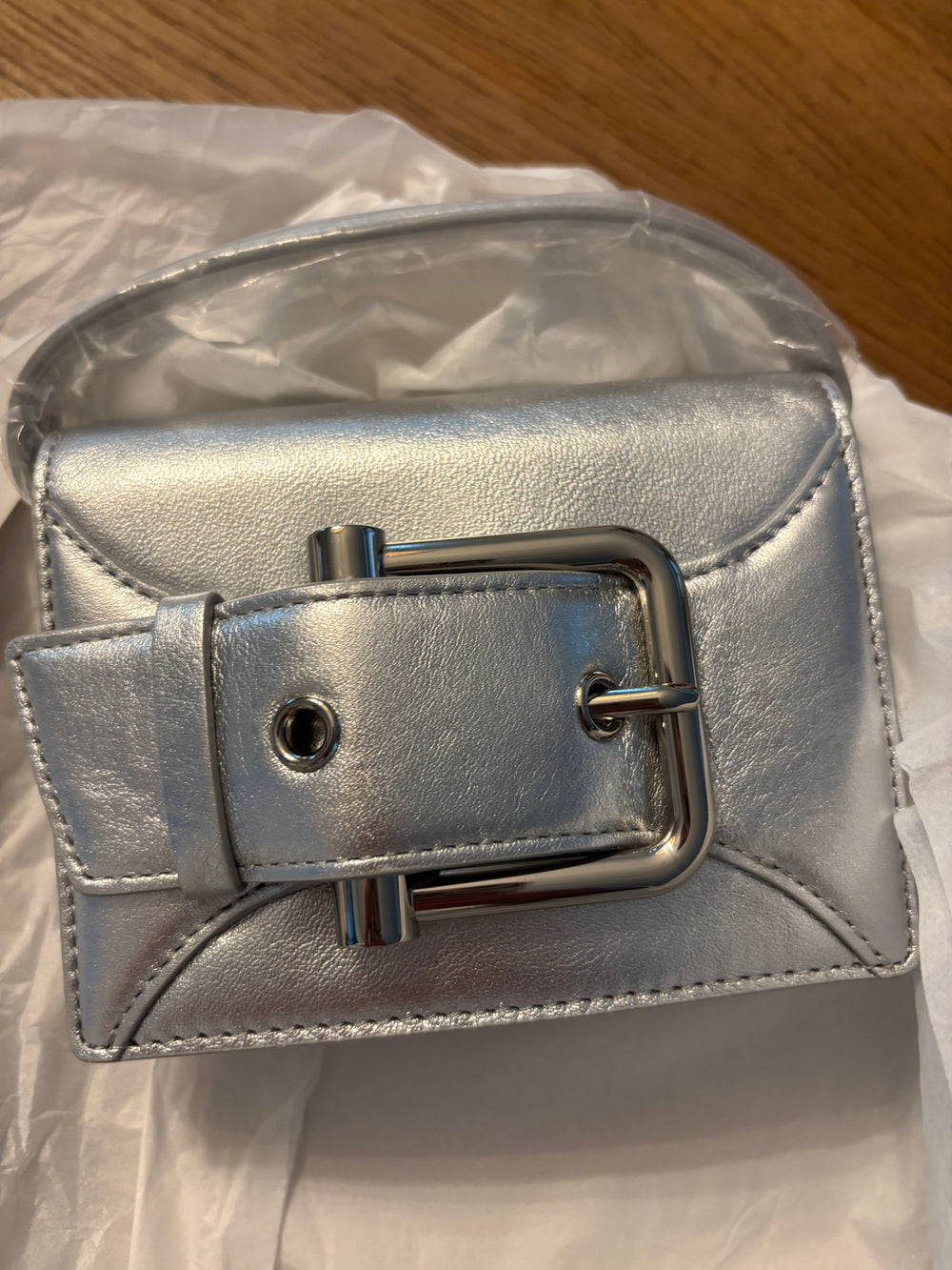 OSOI Silver Belted Micro Bag NWT