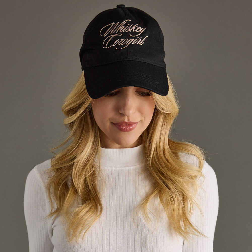 Black Whiskey Cowgirl Baseball Hat