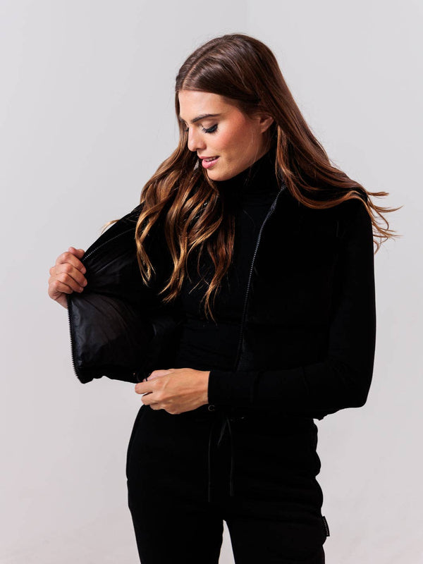 Alps Velvet Down Vest — Black (Medium or Large)