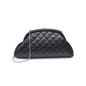 Ava - Quilted Clutch: Black