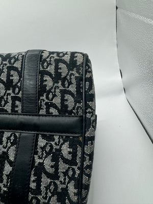 Dior 2004 Vintage Diorissimo Small Trotter Bag Black & Grey Dior print