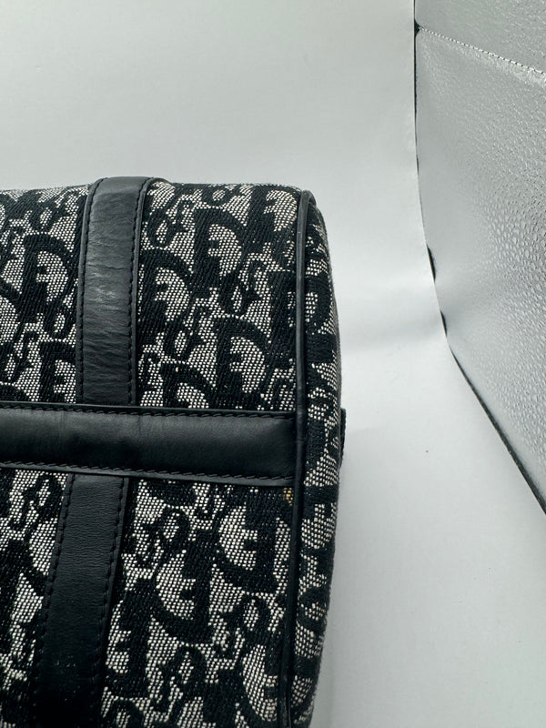 Dior 2004 Vintage Diorissimo Small Trotter Bag Black & Grey Dior print