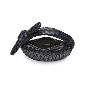 Lizbeth Woven Knot Clutch: Black