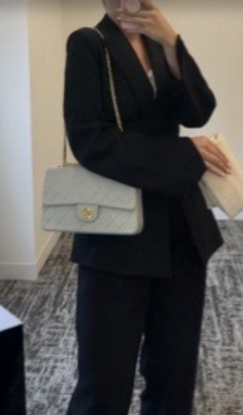 Chanel Vintage Classic Double Flap – Medium, Light Blue Lambskin, 24K Gold Hardware