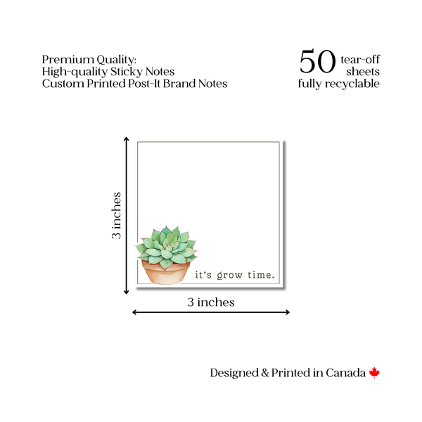 Succulent Plant Lovers: 50 Sheet Post-It Note Notepad
