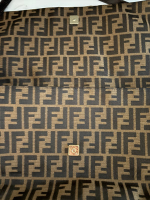 Fendi Zucca Canvas Mia Shoulder Bag – Tobacco Monogram with Flat Patent Leather Strap