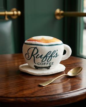 Ruff's Coffee Cup  | Plush Squeaker Dog Toy