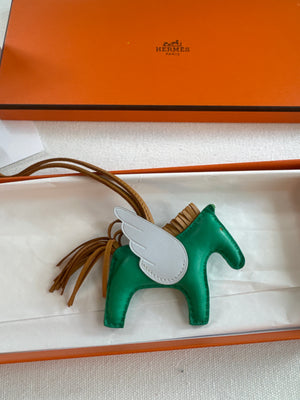 Hermes Rodeo Pegase Menthe Sesame Bag Charm