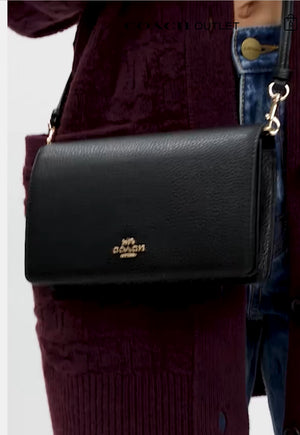 Coach Anna Foldover Clutch/Crossbody in Gunmetal Multi