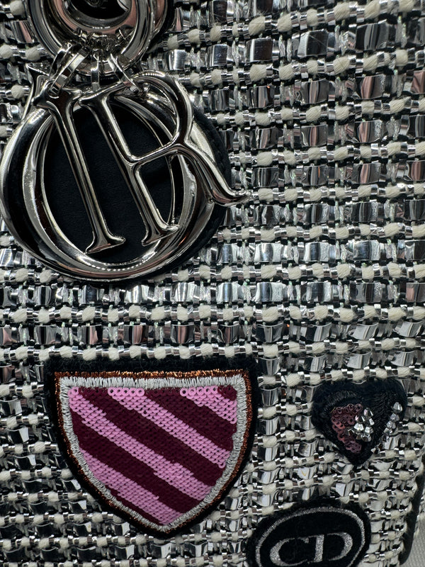 Christian Dior Limited Edition Large Diorissimo Tote – Metallic Tweed with Patches