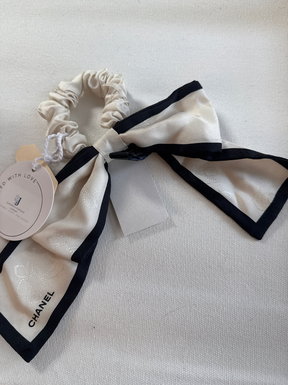 Chanel Silk CC Bow Scrunchie