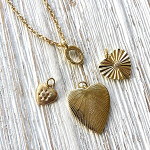 Charm necklace triple heart charms