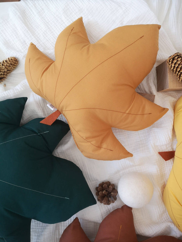 Maple Leaf Pillow | Dark Amber Rust