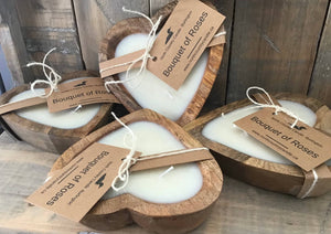 Sweetheart Dough Bowl Candles - Mango Wood: Lemon Lavender