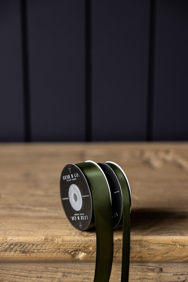 Ribbon Forest Green Satin Holiday Decor: Small