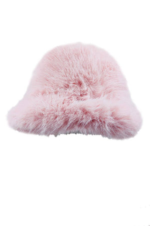 Fuzzy Faux Fur Bucket Hat: Black or Tan