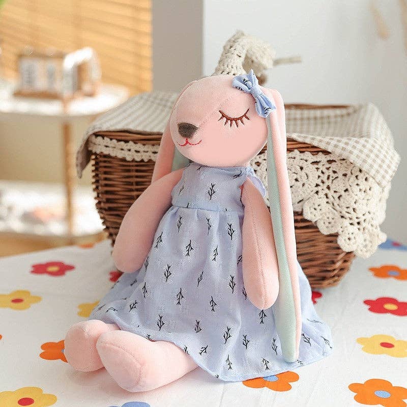 Bunny Doll Soft Throw Pillow oPlush Toys: BLUE / M