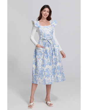 French Toile de Jouy APRON - Blue