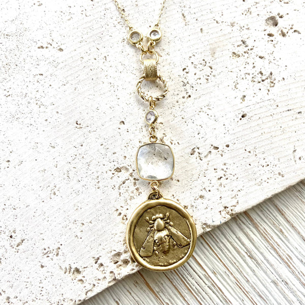 Queen bee necklace boutique salon bee jewelry designer