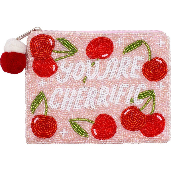 Cherrific Beaded Pouch LAC-CP-1556: Red