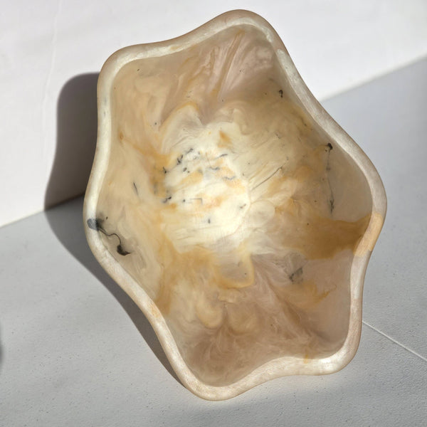 Organic Shape Resin Bowl - Entryway Catchall - Medium Size: Tiger