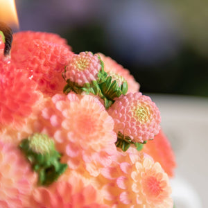 Dahlia Candle Bouquet - Orange